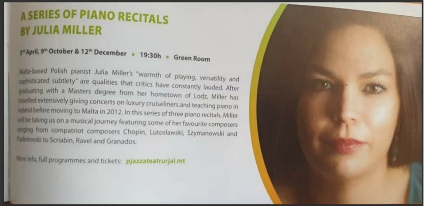 Julia Miller Plays series, 2019 (Malta)